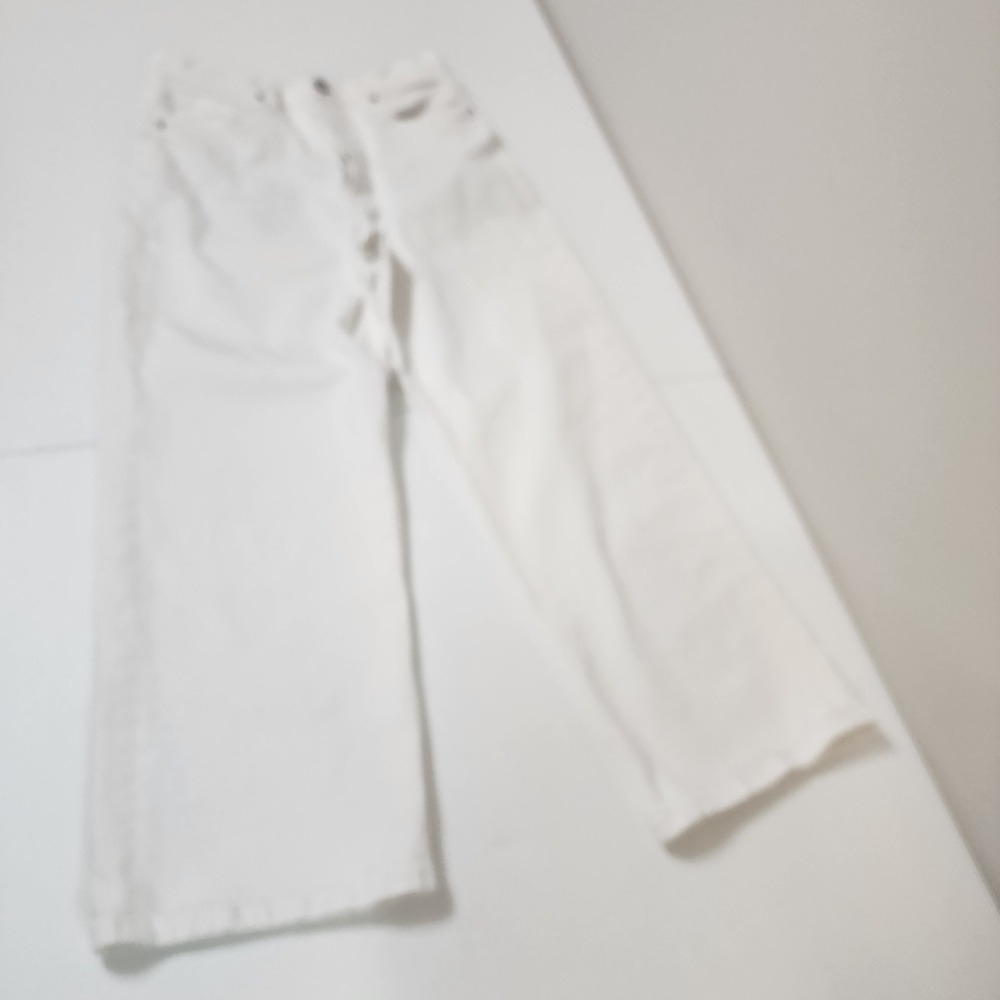 banana republic Women's  button fly Jeans Optic White Wide Leg Sz 29